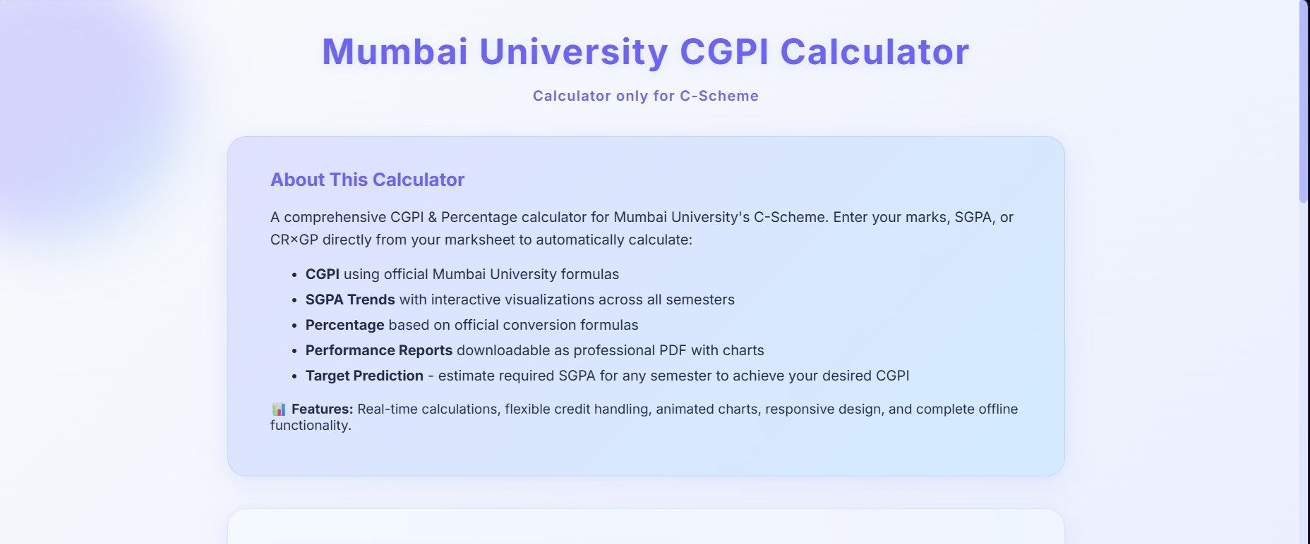 CGPA Calculator